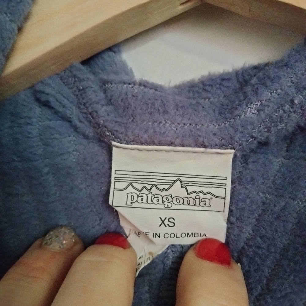 Patagonia Jacket Size Extra Small XS Reversible Blue Yellow Zip Sweatshirt - Picture 7 of 8